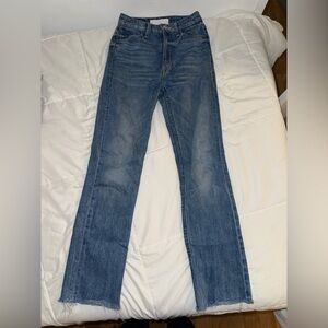MOTHER Women's Straight Leg Blue Jeans